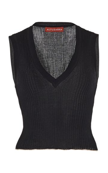 Altuzarra Parrish Cotton-silk Blend Knit Tank