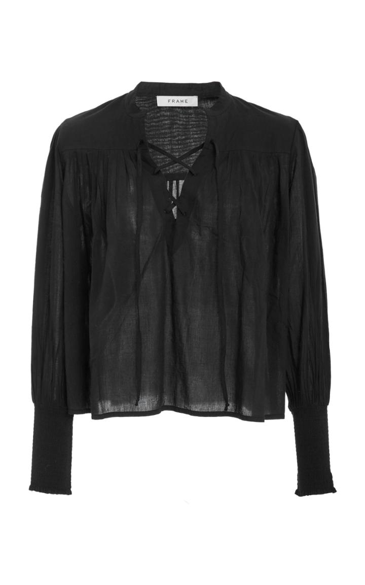Frame Denim Mandarin Pintuck Top