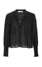 Frame Denim Mandarin Pintuck Top