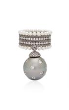 Lauren X Khoo Bobbing 18k Gold Diamond And Pearl Ring