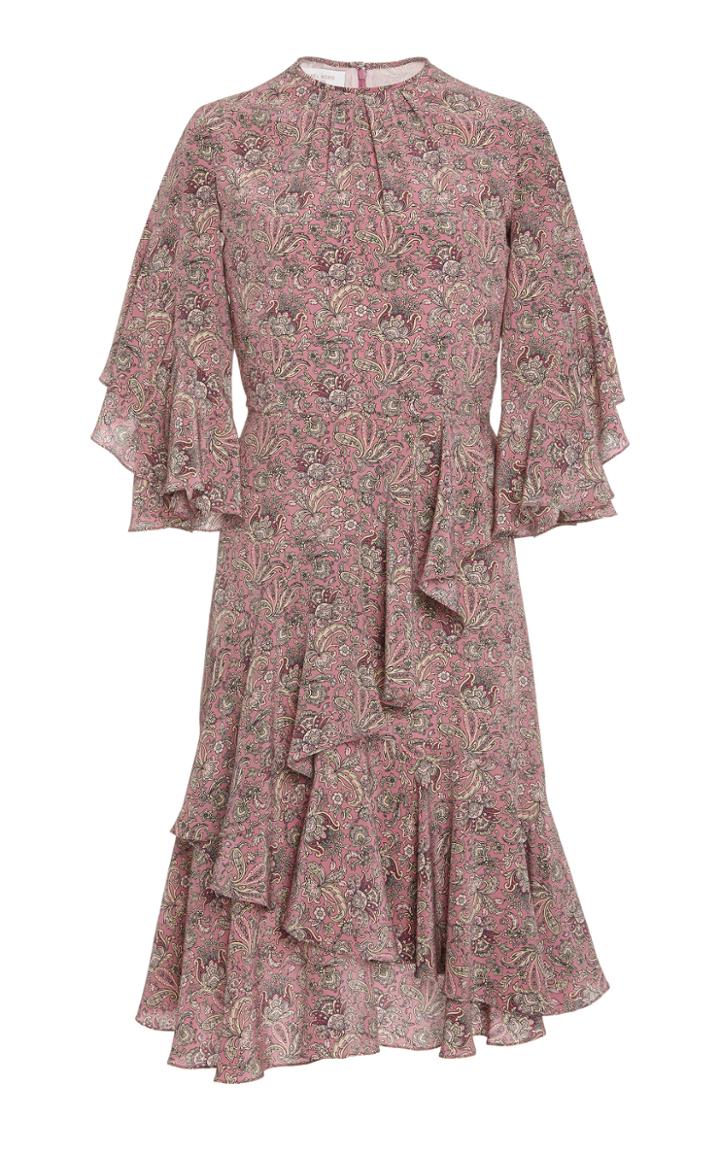 Moda Operandi Michael Kors Collection Ruffled Crepe De Chine Dress
