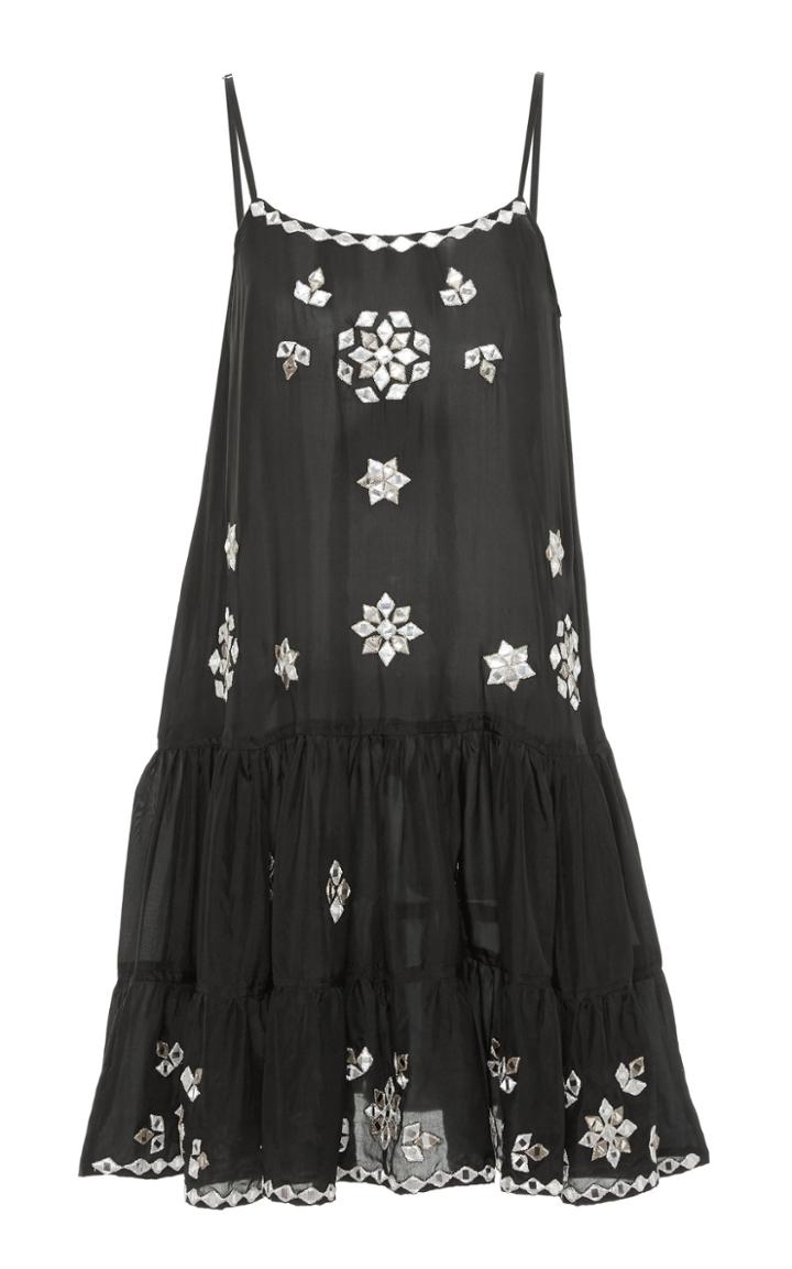 Moda Operandi Juliet Dunn Strappy Embroidered Silk Dress Size: 2