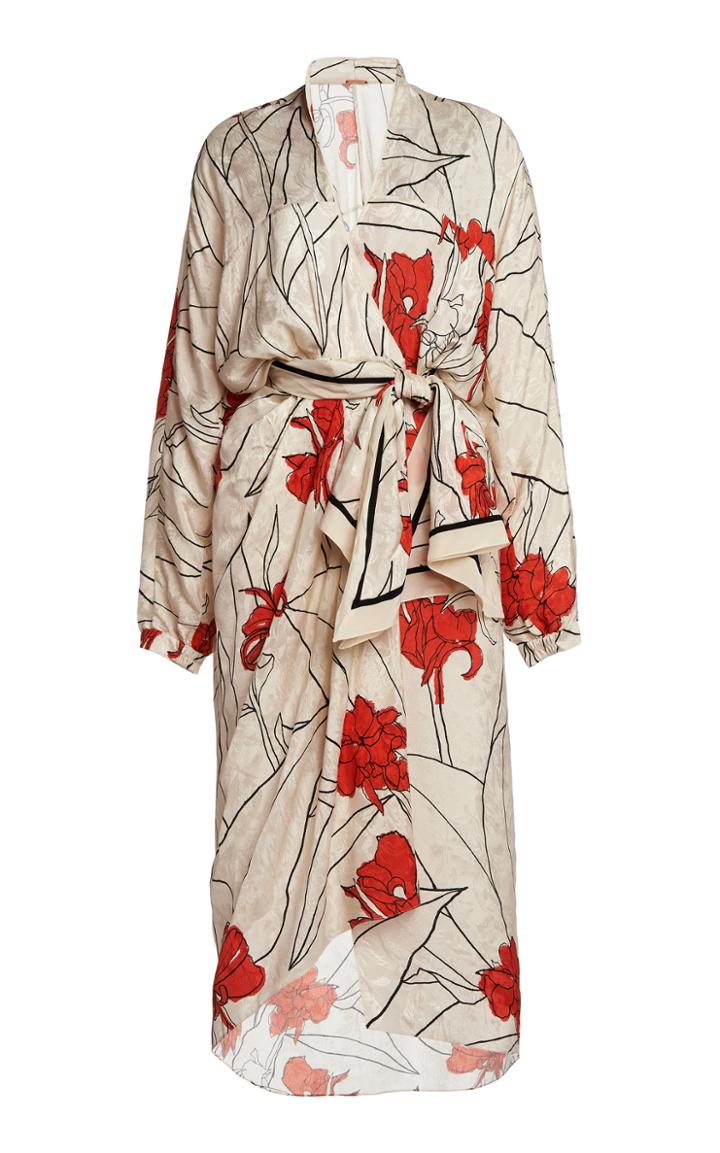 Moda Operandi Johanna Ortiz Romantic Message Printed Midi Dress