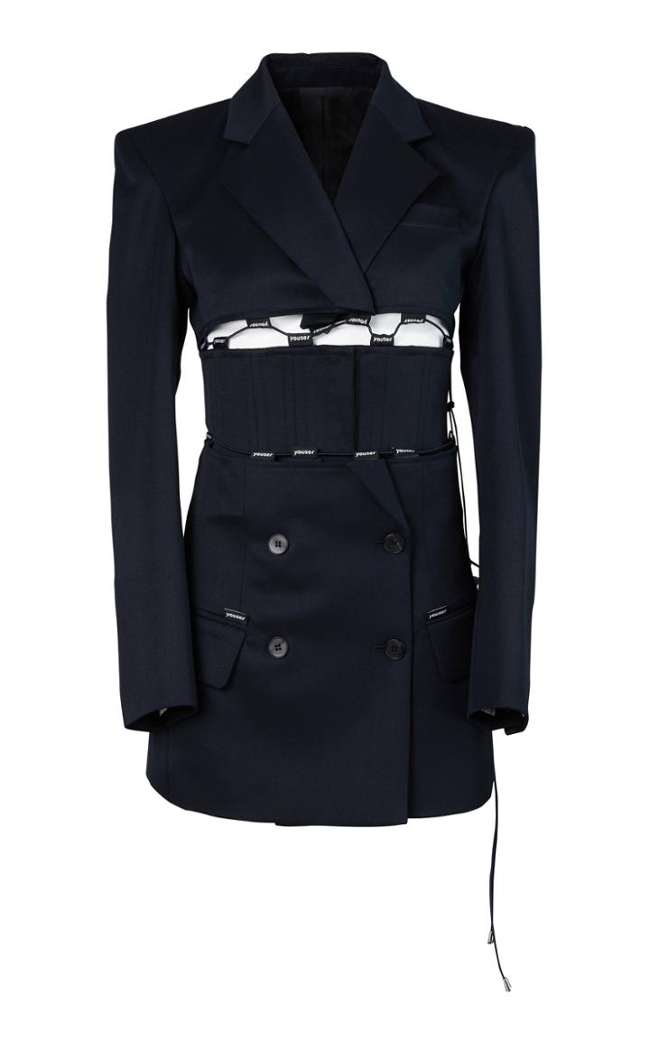 Youser Bonded Wool Mini Blazer Dress