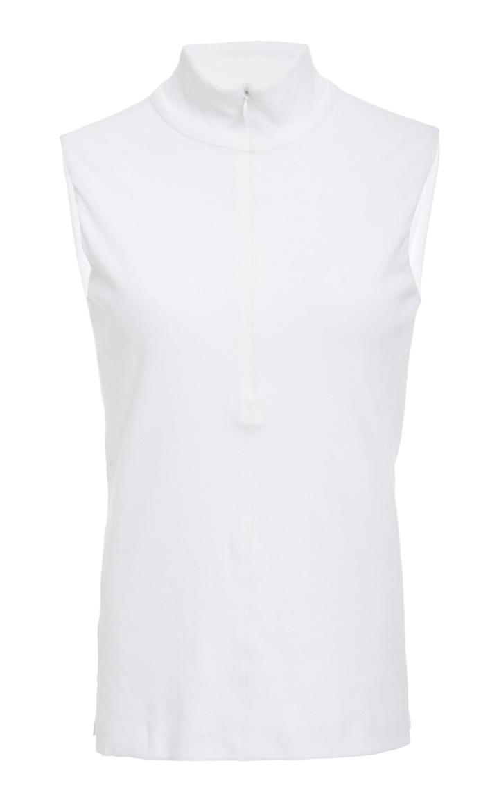 Rosetta Getty Sleeveless Zip Up Turtleneck Top