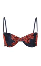 Agua By Agua Bendita Mostaza Coralina Embroidered Bikini Top