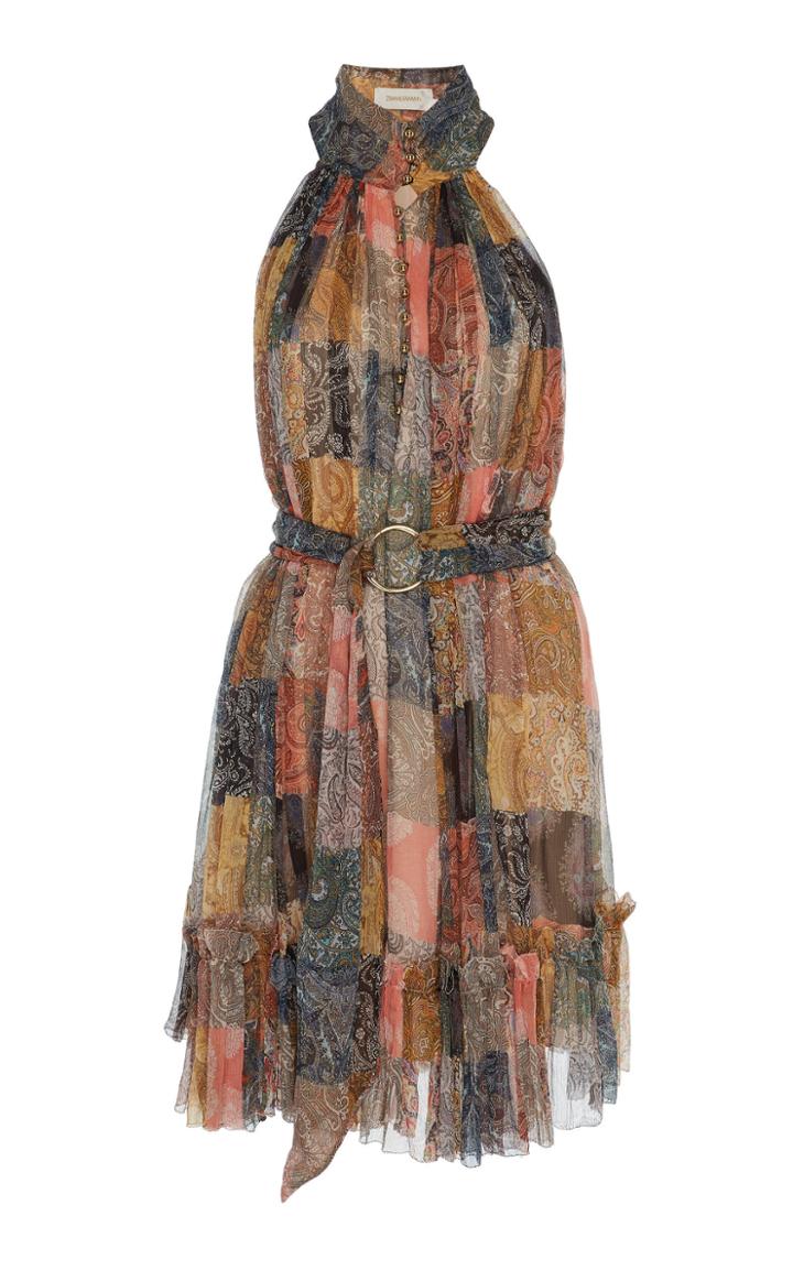 Zimmermann Ninety-six Smock Patchwork Silk Dress