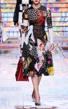 Moda Operandi Dolce & Gabbana Patchwork Printed Chiffon Dress