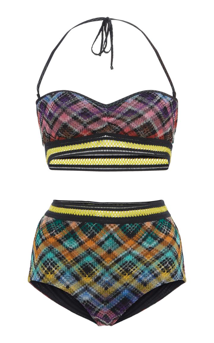 Missoni Mare Rainbow Checkered Halter Bikini Set