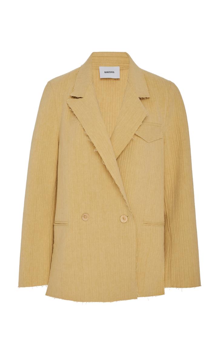 Nanushka Aira Double Breasted Cotton Blazer