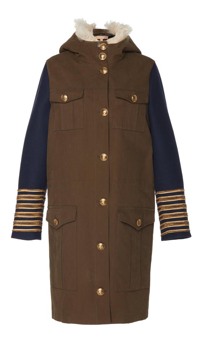 Michael Kors Collection Embroidered Hooded Cotton Anorak