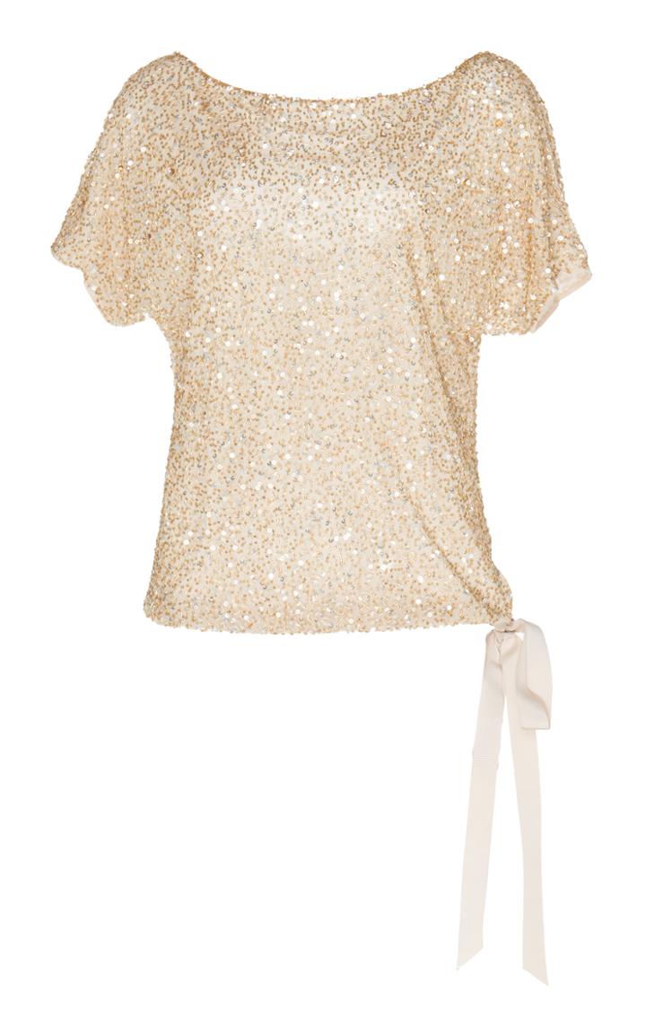 Jenny Packham Bay Short Sleeve Beaded Top