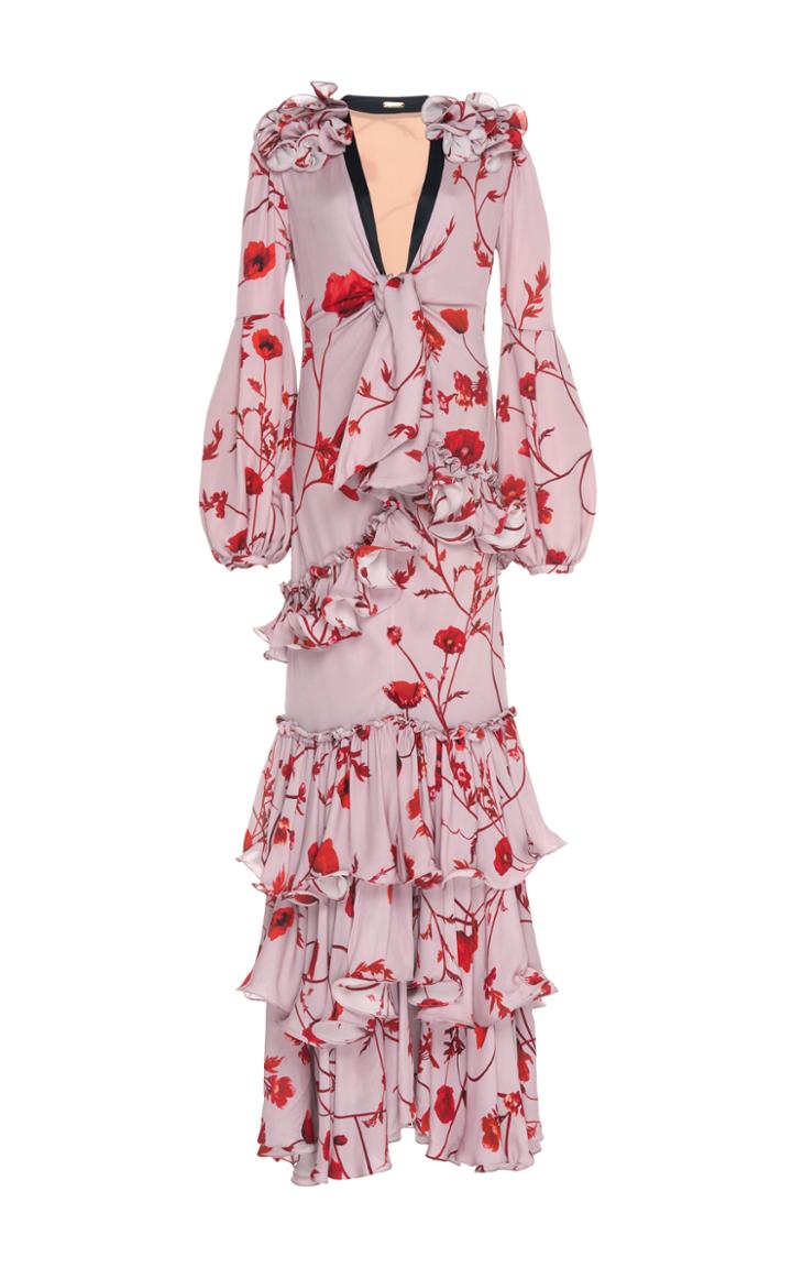 Johanna Ortiz Anatolia Tie Front Double Georgette Dress