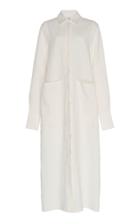Jil Sander Button-up Long Heron Linen Shirt Dress