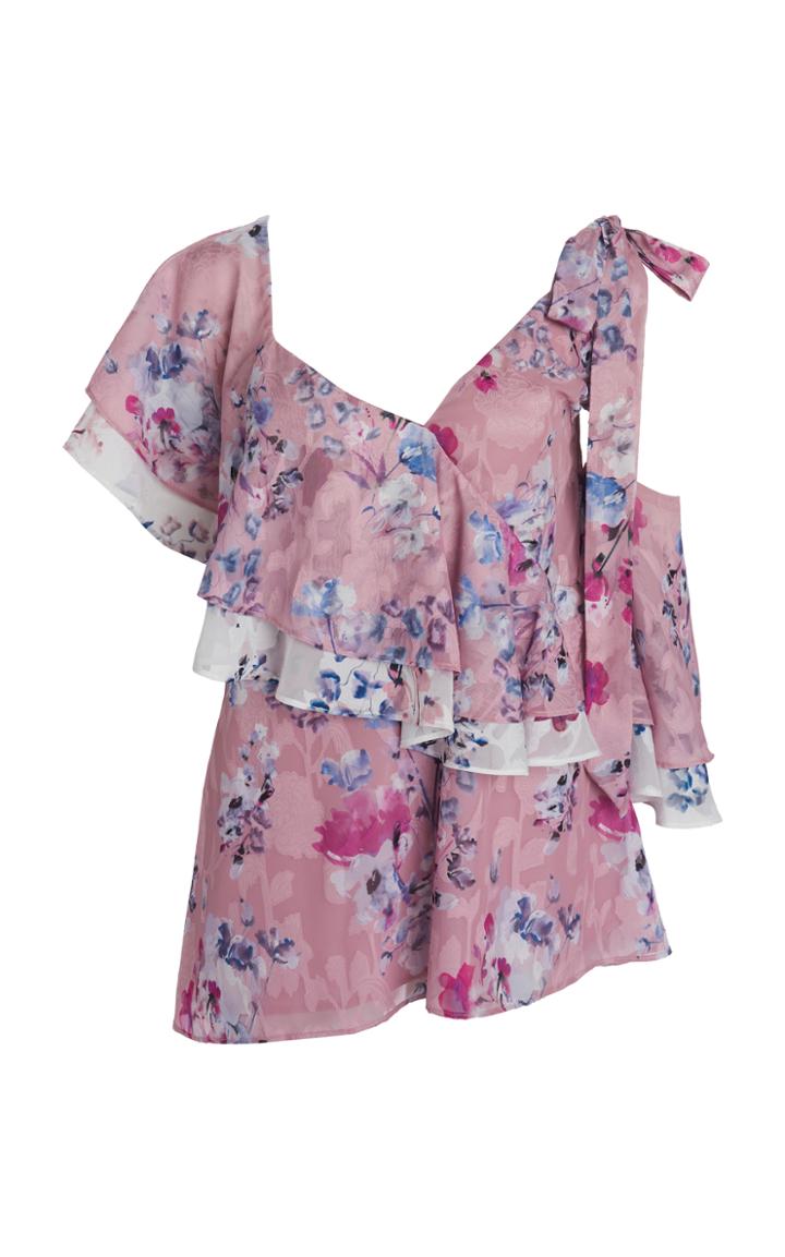 We Are Kindred Alessandra Ruffle Tiered Cold Shoulder Blouse