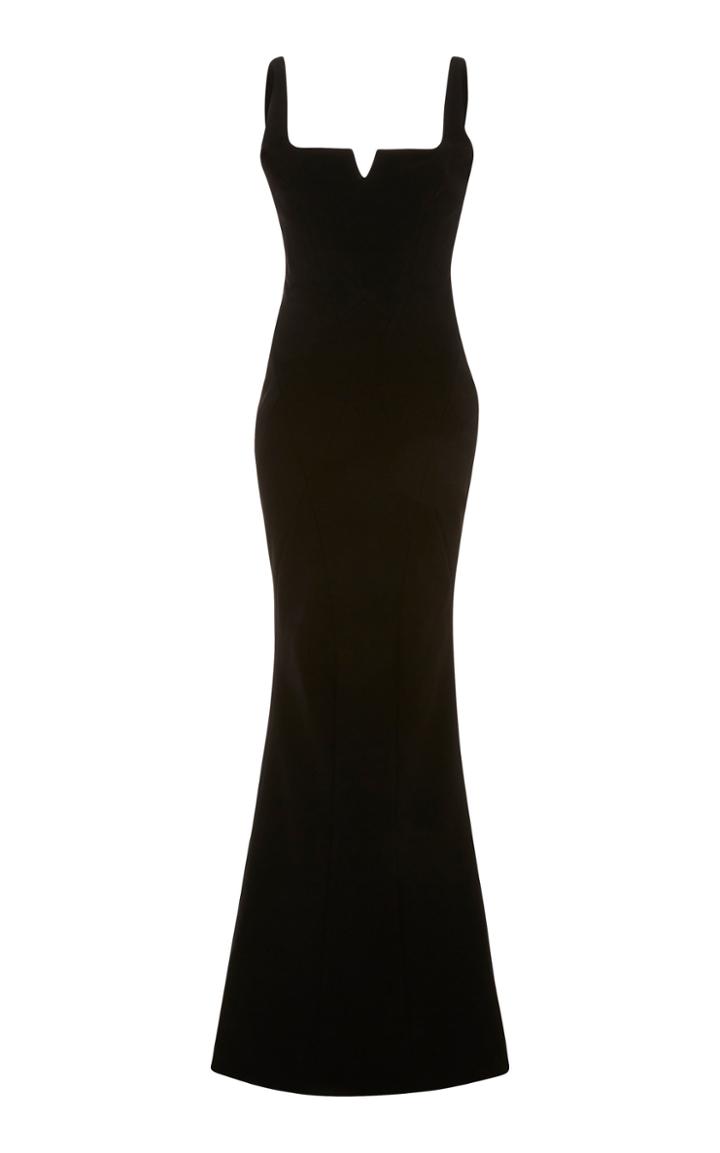 Rachel Gilbert Anneke Square Neck Crepe Gown