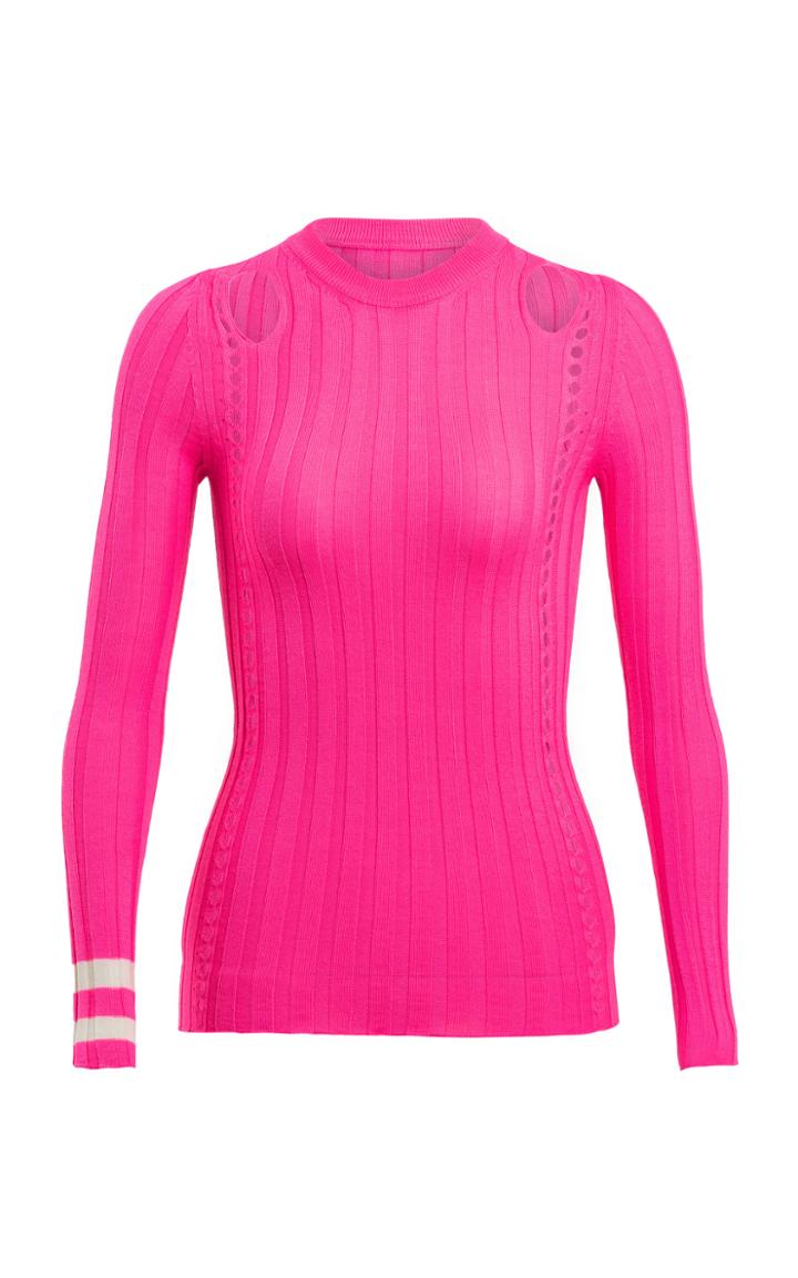 Maggie Marilyn Hole Lot Of Loving Ribbed Knit Wool-blend Sweater