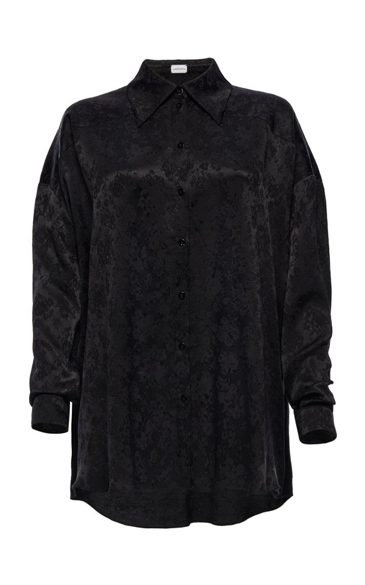 Magda Butrym Vegas Jacquard Silk Fringe-back Shirt