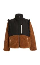 Sandy Liang Mia Shearling And Shell Cropped Coat
