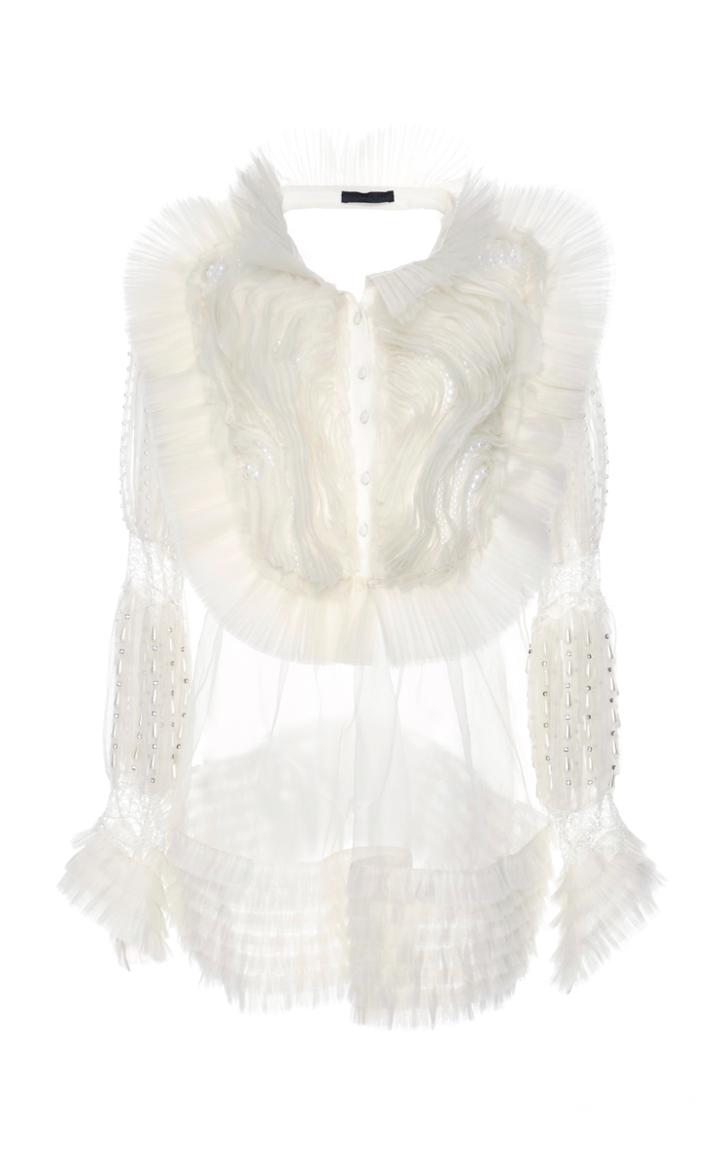 Amen Couture Embroidered Organza Blouse