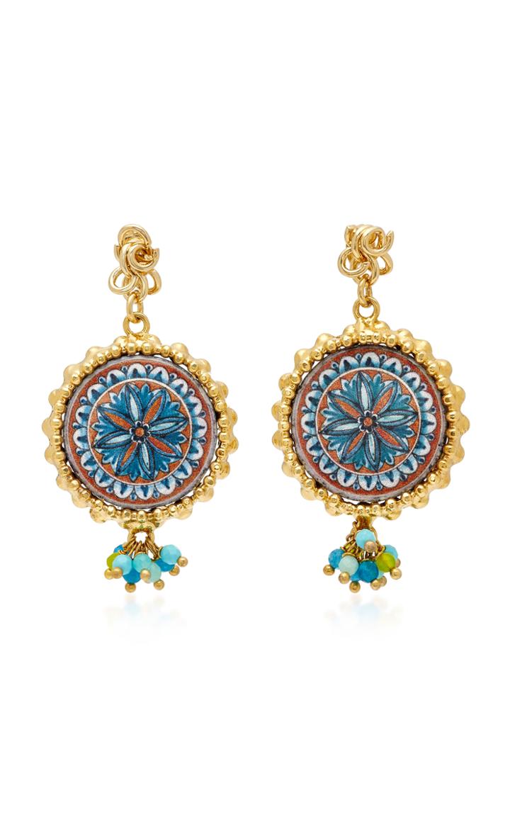 Rosantica Ciucciue Gold-tone Brass And Ceramic Earrings