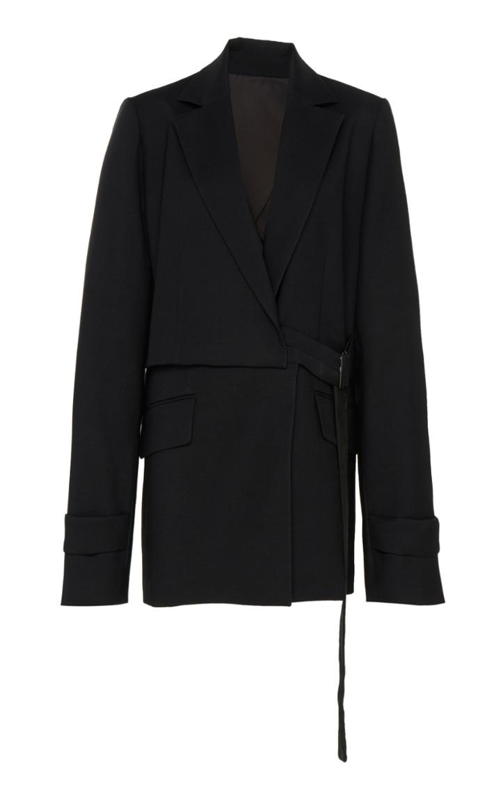 Cyclas Asymmetric Wool And Silk-blend Blazer