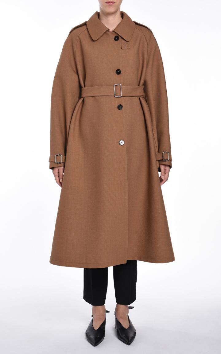 Moda Operandi Jil Sander Wool-cotton Blend A-line Trench Coat