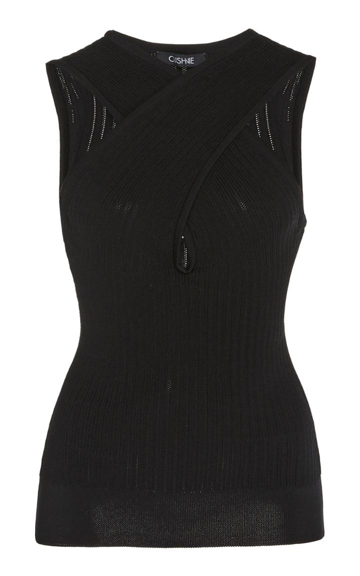 Cushnie Crossed-strap Cady Top