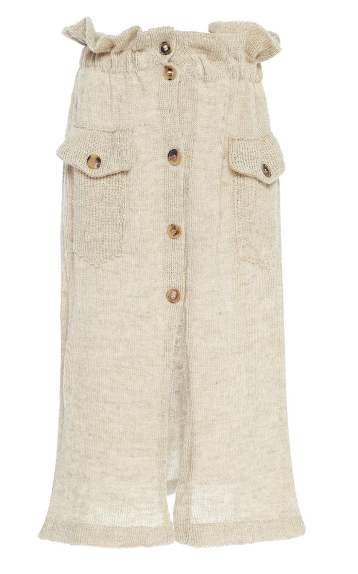 Moda Operandi Tuinch Wool Mixed-knit Button-front Midi Skirt Size: S
