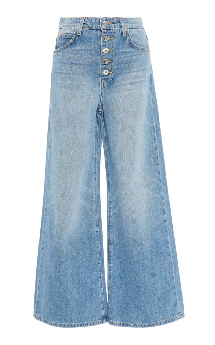 Eve Denim Charlotte High-rise Cropped Wide-leg Jeans