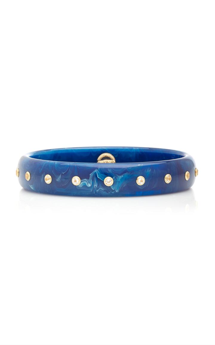 Moda Operandi Mark Davis Vintage Bakelite, 18k Yellow Gold And White Topaz Bracelet