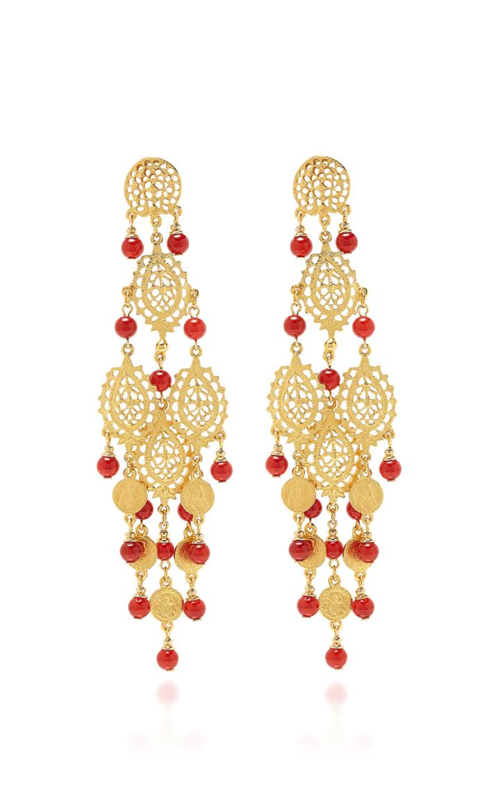 Ben-amun 24k Gold-plated Glass Earrings