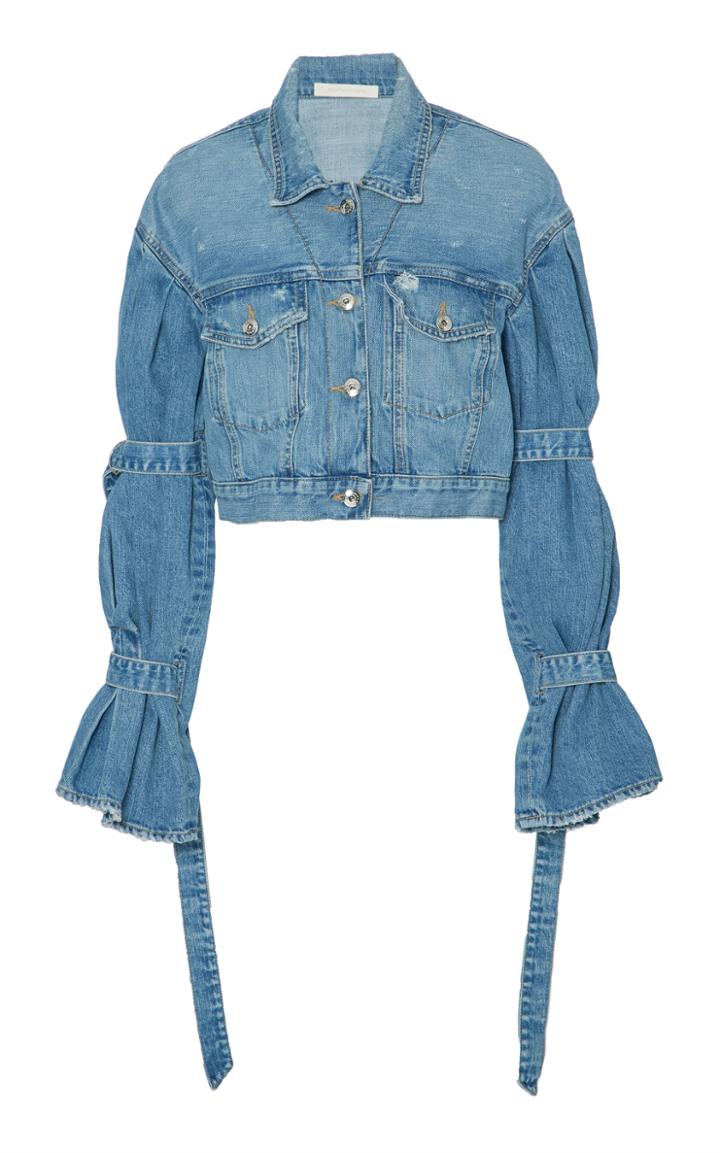 Jonathan Simkhai Classic Denim Tie Sleeve Jacket