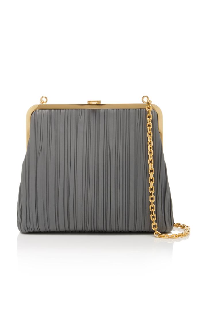 Mark Cross Susanna Pleated Leather Shoulder Bag