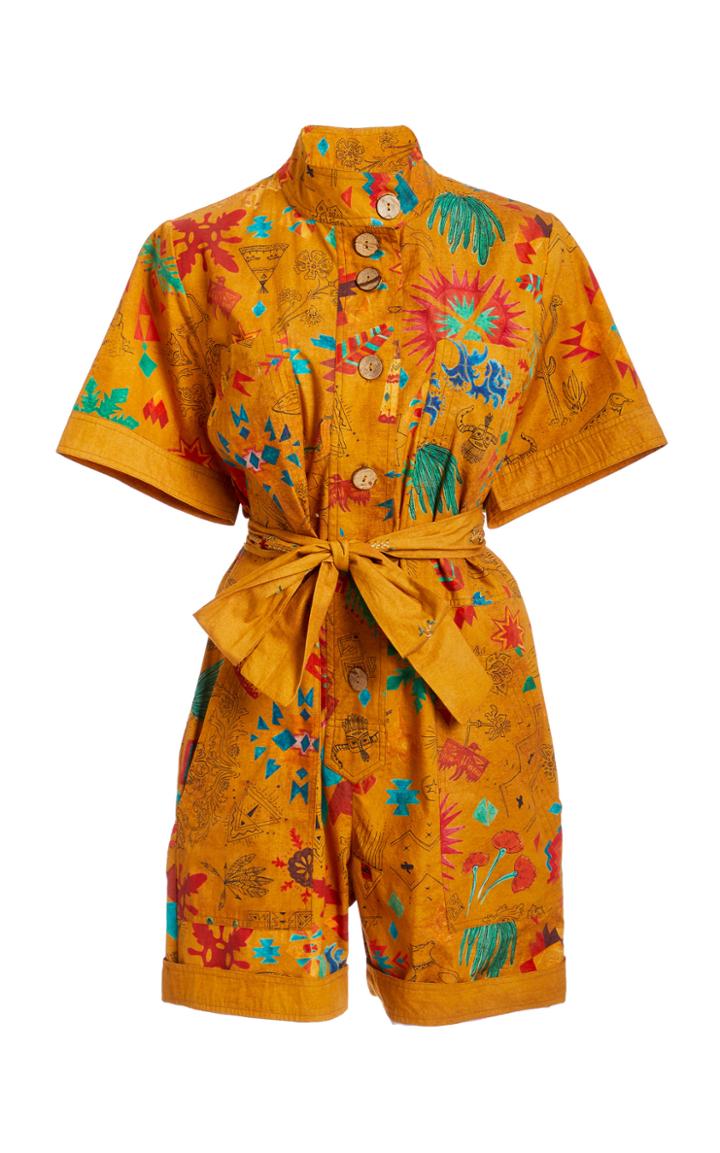 Moda Operandi Chufy Saqui Printed Cotton Canvas Romper
