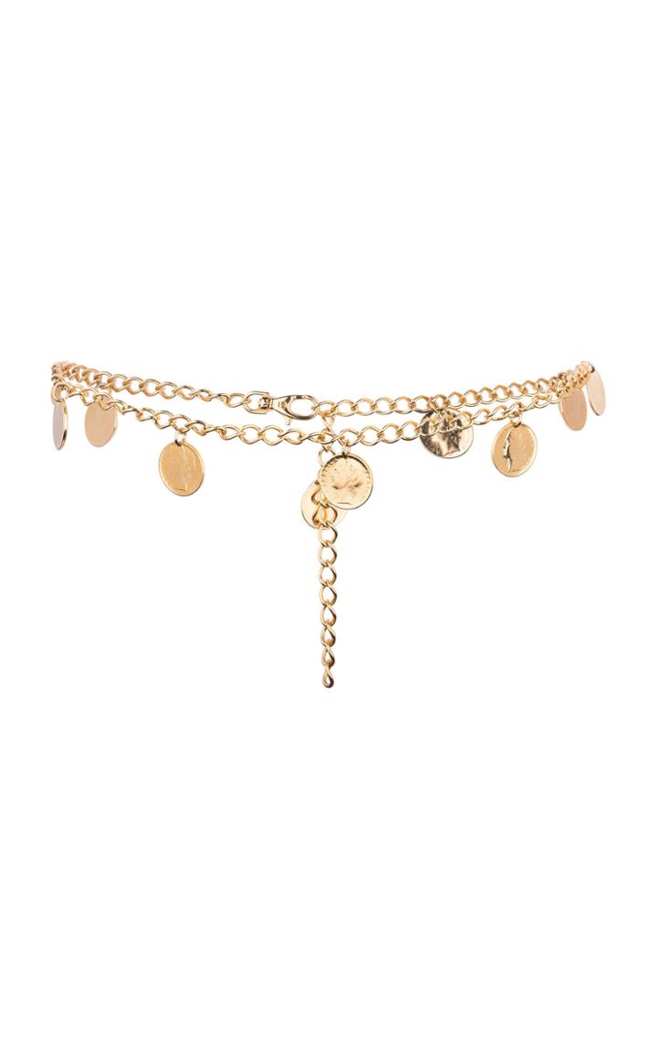 Black & Brown Hailey Coin Chain Belt
