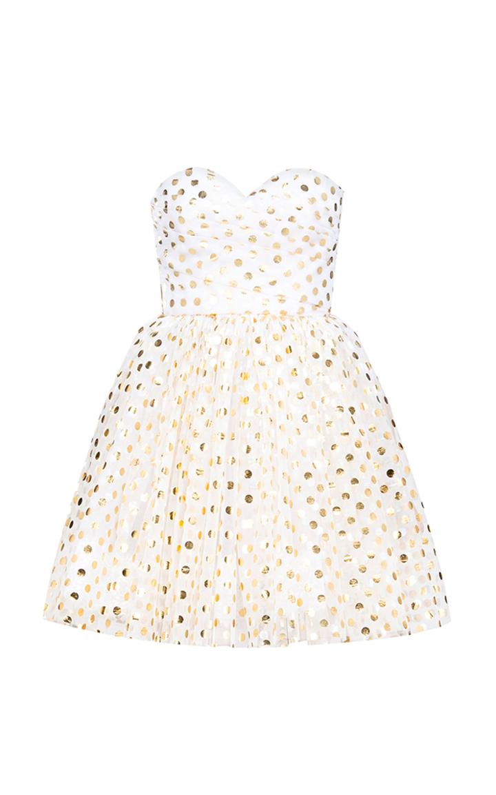 Bambah Strapless Polka Mini Dress