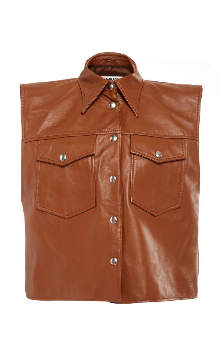 Mm6 Western Leather Vest
