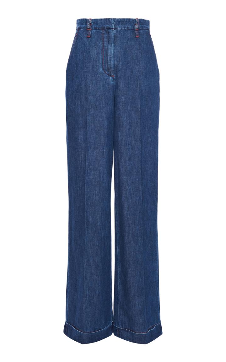 Moda Operandi Philosophy Di Lorenzo Serafini Denim High-rise Wide-leg Trousers Size: