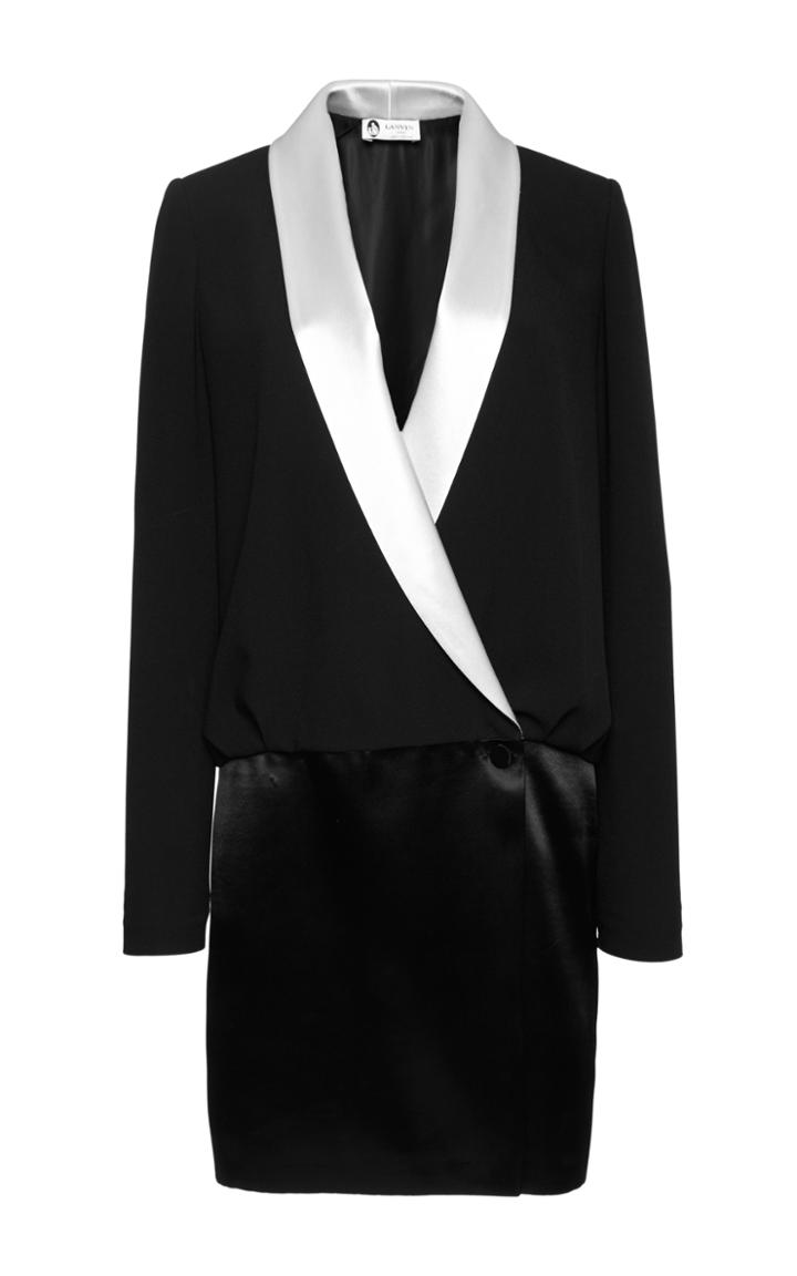 Lanvin Contrast Satin Smoking Dress