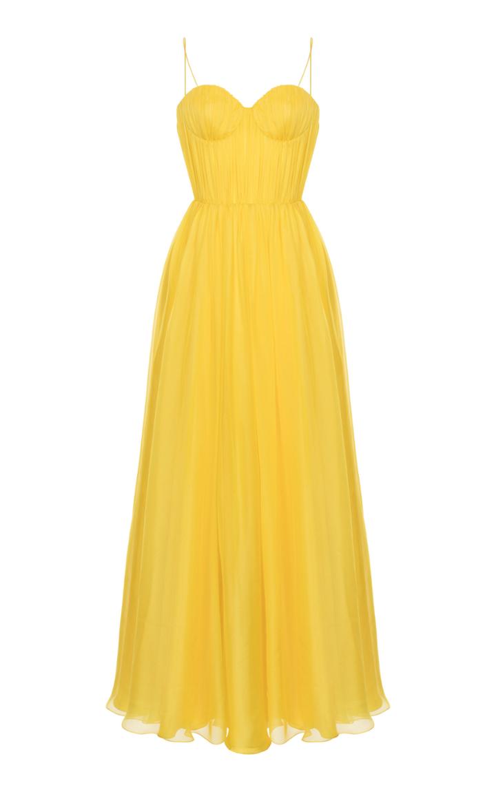 Rasario Empire-waist Silk Gathered Gown