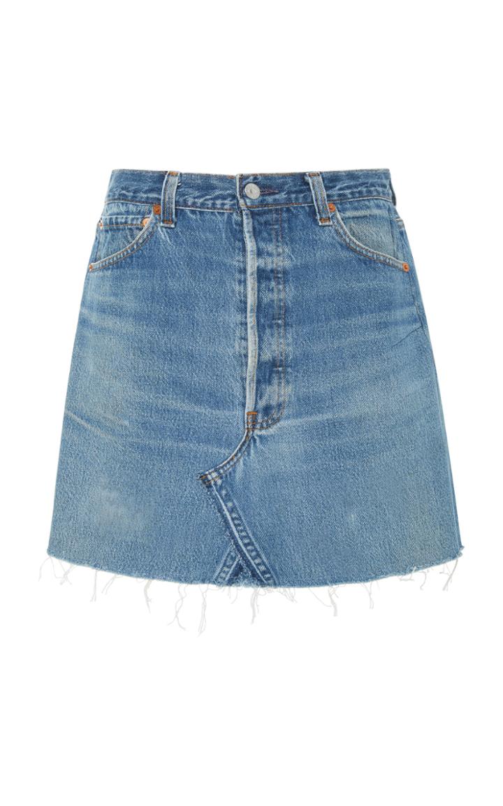 Re/done High-rise Denim Mini Skirt Size: 24