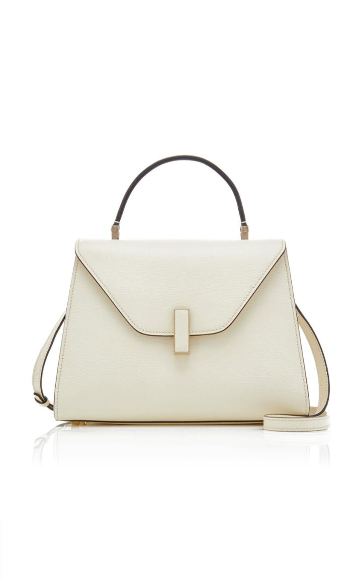 Valextra Iside Medium Textured-leather Top Handle Bag