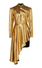 Racil Tina Asymmetric Silk-blend Metallic Dress