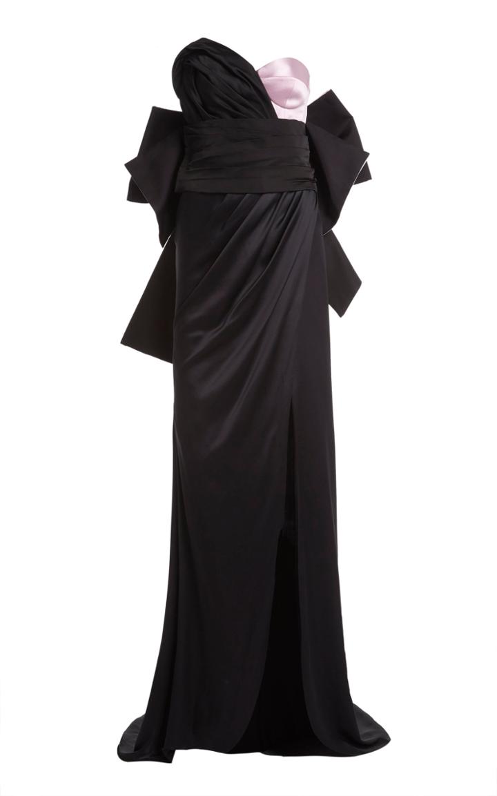 Moda Operandi Redemption Sash-detailed Two-tone Silk Satin Strapless Gown