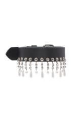 Alessandra Rich Leather And Crystal Fringe Choker