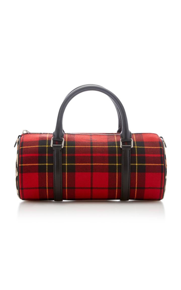 Michael Kors Collection Red Brodie Tartan Eva Mini Satchel