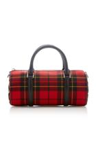 Michael Kors Collection Red Brodie Tartan Eva Mini Satchel