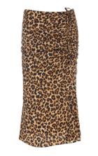 Veronica Beard Vanity Ruched-waist Leopard-print Silk-blend Midi Skirt