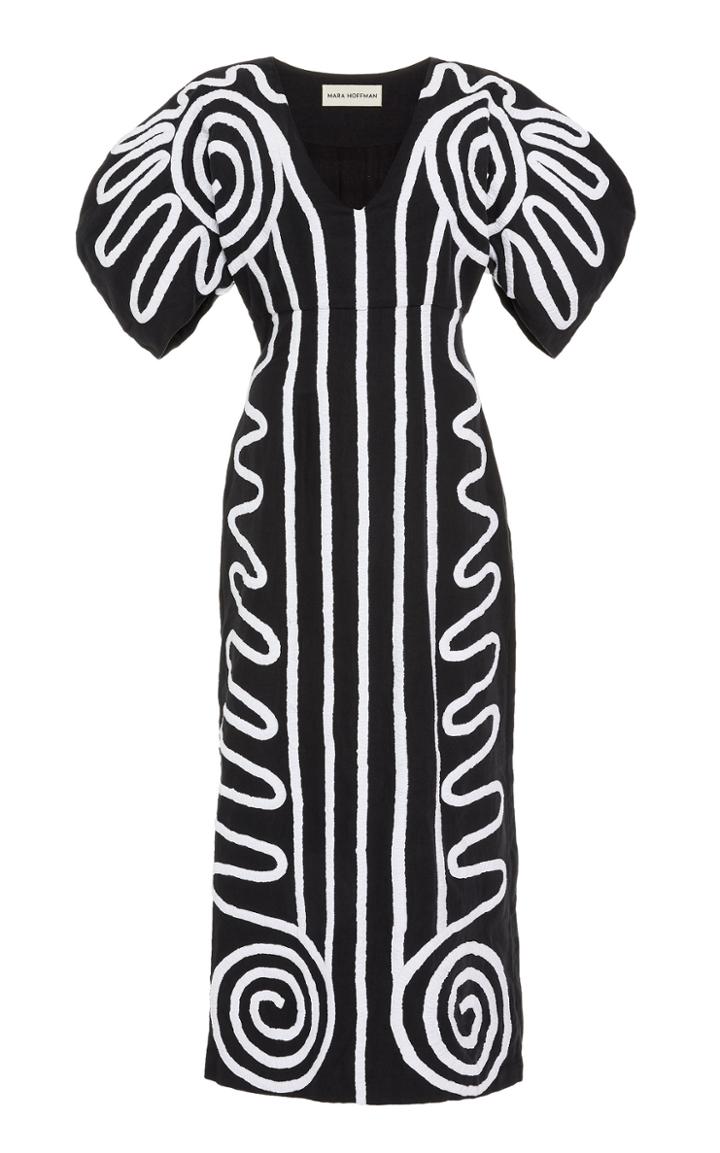 Moda Operandi Mara Hoffman Melia Appliqud Cotton-blend Midi Dress Size: 00